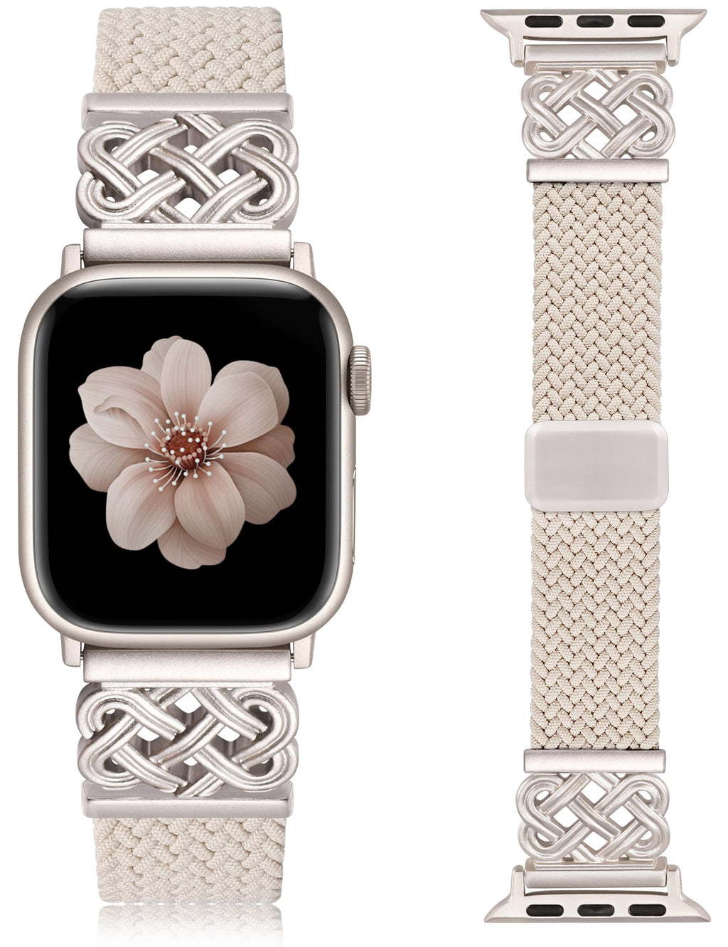 Braided Stretchy Band with Magnetic Clasp for Apple Watch Bands Women Men | 38/40/41/42/44/45/46/49mm, TOYOUTHS Dressy Celtic Metal, Elastic Strap, for iWatch Series 12 11 10 9 8 7 6 5 SE/Ultra 4 3 2 1