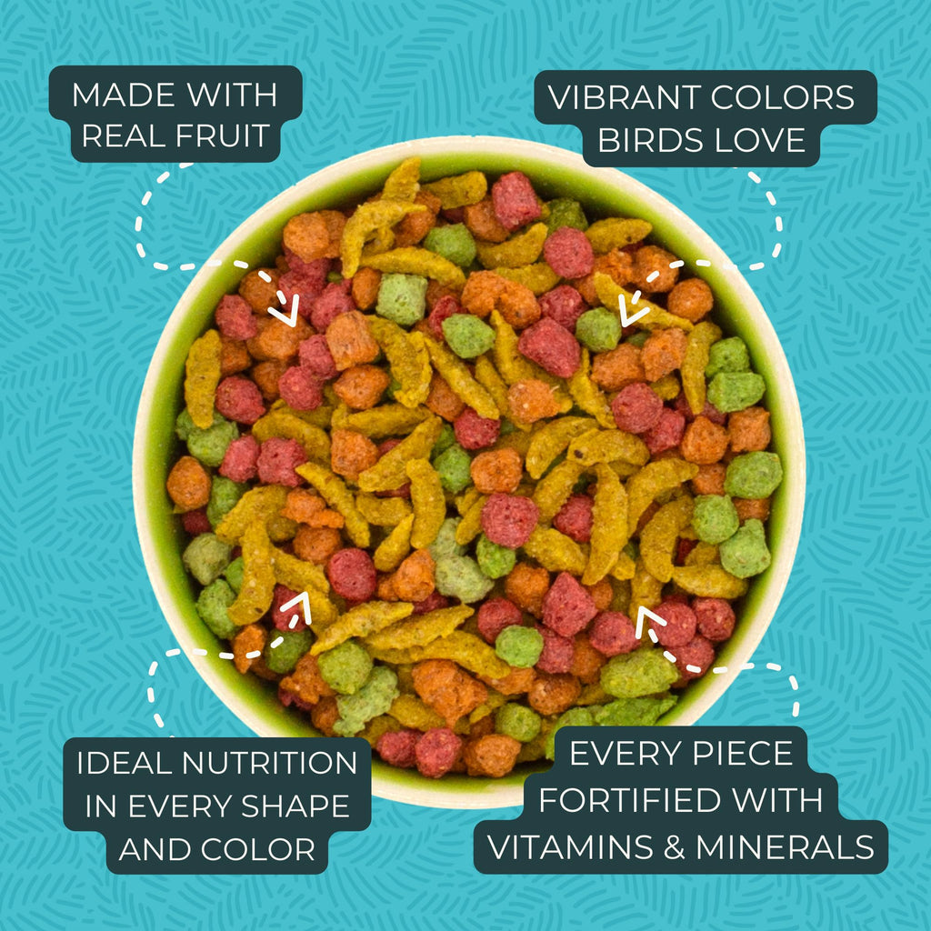ZuPreem FruitBlend Cockatiel & Conure Food, Uniform Bird Food, M, 2 lb | Bird Food Pellets, Fruit Blend, Cockatiel Food, Conures, Lovebirds, Love Bird Pellets, Cockatiel Pellets, Parrot, Medium Bird