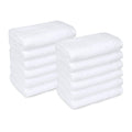 Amazon Basics Cotton Washcloths, Lightweight Quick-Dry, Absorbent Face and Body Towel Set, 12" x 12", White, 12-Pack