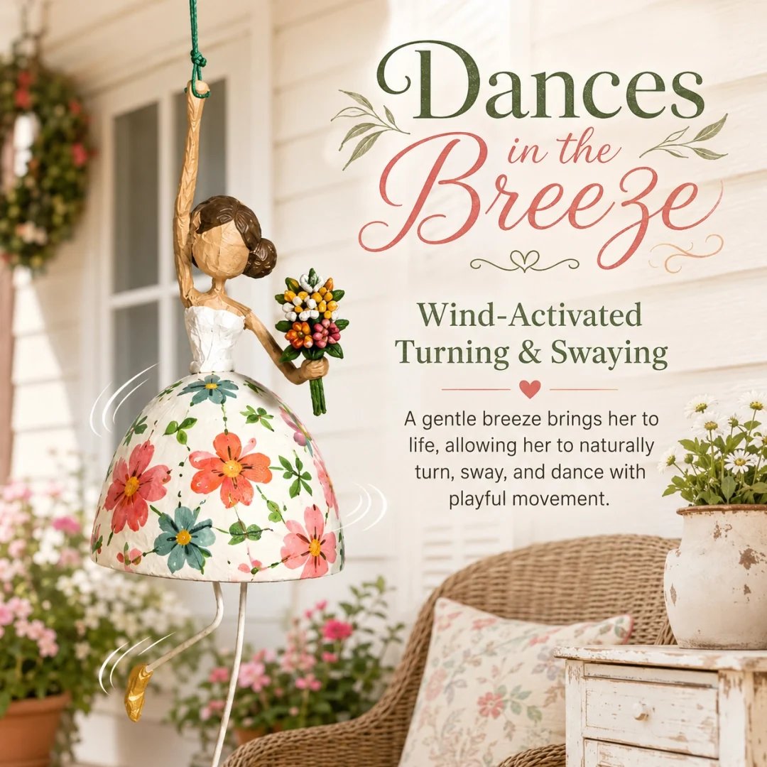 ⏳ Last Day 49% OFF – 🌸 Whimsical Dancing Lady Hanging Ornament | Vintage Folk-Art Décor with Wind-Activated Swaying Design & Playful Dangling Details ✨