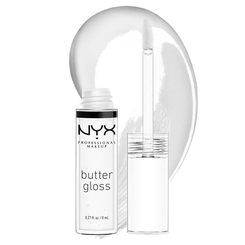 NYX PROFESSIONAL MAKEUP Butter Gloss, Non-Sticky Lip Gloss - Sugar Glass ,Clear