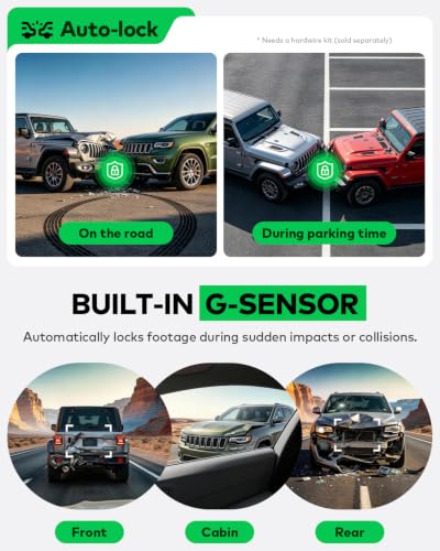 4K+4K+1080P 3 Channel Dash Cam, Free 128GB Card, AProX HD Night Vision | Dash Cam Front and Rear with Cabin, 5.8GHz WiFi6 - up to 20MB/s, App, GPS, G-Sensor, 24H Parking Mode, Support 512GB Max
