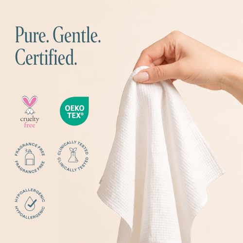 Cliganic Face Towels XL, Disposable Makeup Remover, Soft Dry Wipes, 50 ct | Ultra-Absorbent, Gentle Facial Cloths for All Skin Types, Hypoallergenic, Lint-Free Cleansing, Pamper Your Face, Feel Fresh