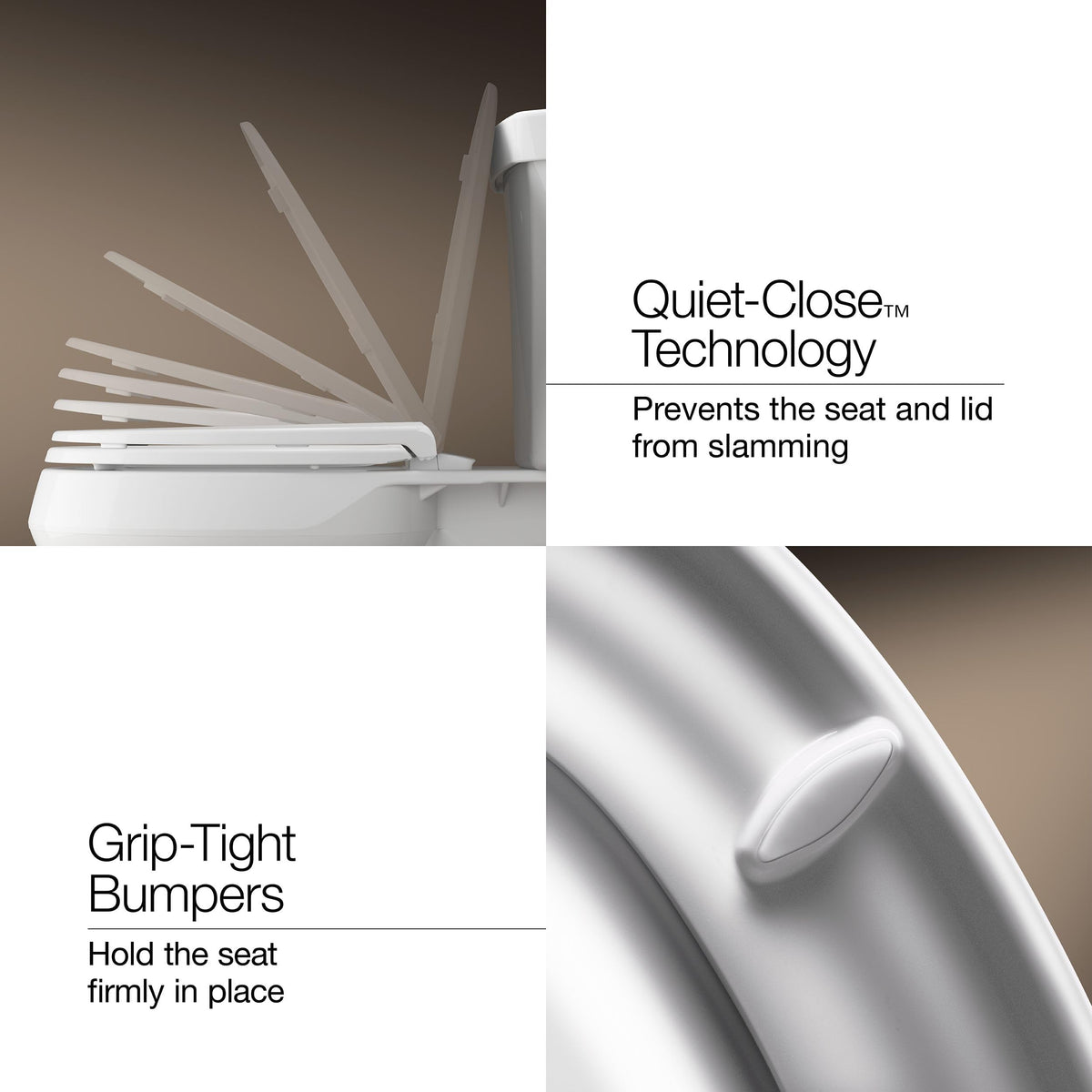 KOHLER Cachet ReadyLatch Elongated Slow Close Toilet Seat, White | 4636-RL-0, Quiet Lid, Contoured Grip-Tight Bumpers Installation Hardware, Apartment Essentials