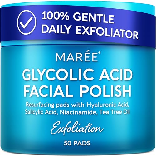 MAREE Glycolic Acid Toner Pads - Face Pads for Exfoliating Peel Zero Pore | Glycolic acid pads, sun spot remover for face, exfoliating face pads with glycolic acid and salicylic acid, acne wipes
