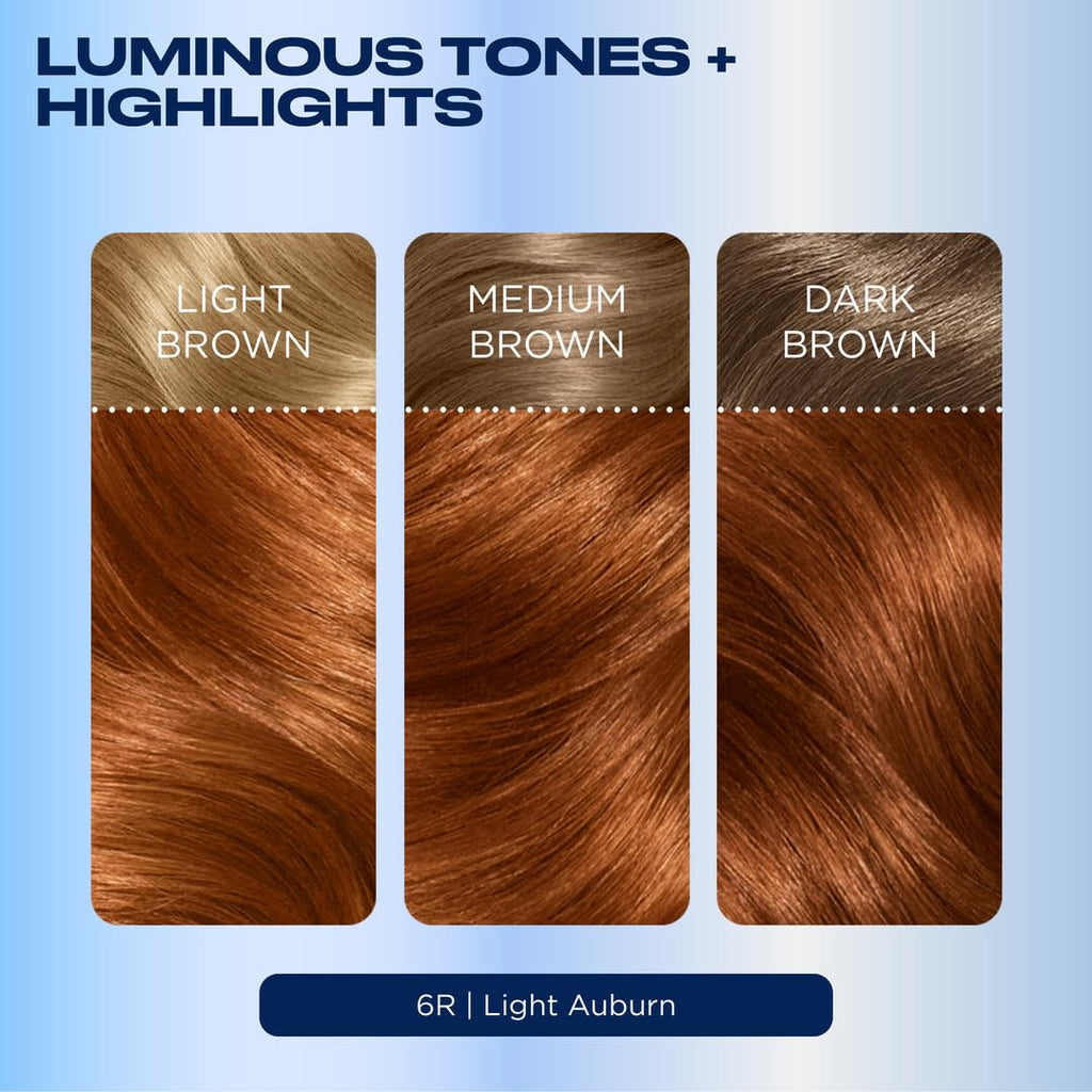 Clairol Nice'n Easy Permanent Hair Dye, 6R Light Auburn | 1 Pack | Zero Ammonia, PPD‑Free, 100% Gray Coverage with Bonding System | Pack of 1