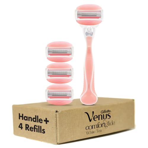 Gillette Venus ComfortGlide White Tea Women's Razor 1 Handle + 4 Blade Refills