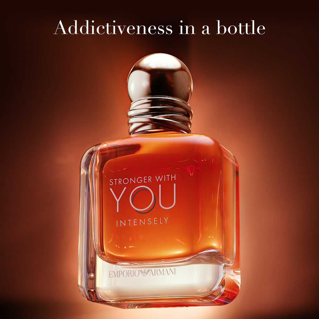 Armani Beauty Stronger With You Intensely - Warm & Spicy Cologne for Men | Long Lasting Fragrance with Pink Pepper, Lavender & Vanilla - Iconic Woody Mens Scent Perfect for Date Night