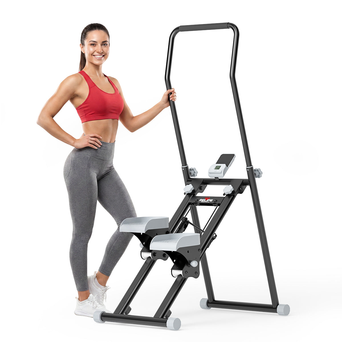 RELIFE REBUILD YOUR LIFE Upgraded Compact Stair Stepper for Home Gym Cardio Training Total Body Stairmaster Workout Machine with Extended Step Range