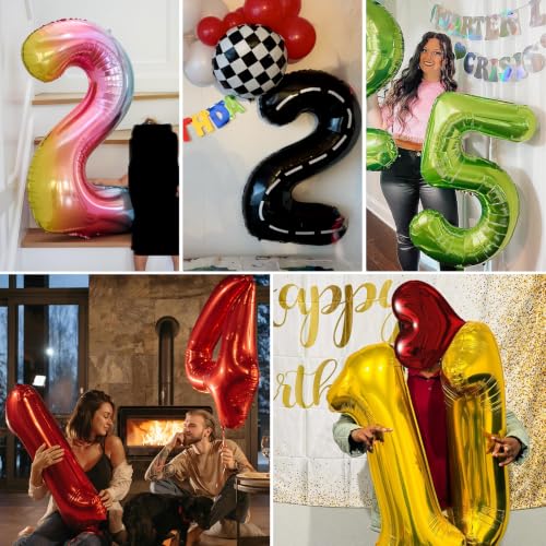Smlpuame 40 Inch Gold Number 1 Balloon, 1st Birthday Decoration Boys Girls | Large Self Inflating Number Balloons, Mylar Foil Helium Balloon for Women Men Party Anniversary Supplies Reusable