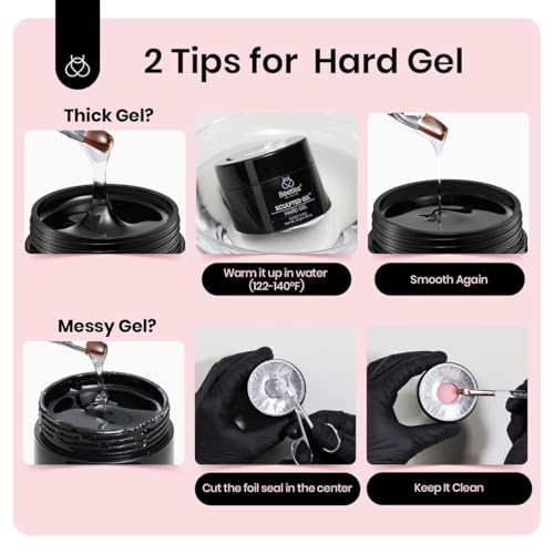 Beetles Hard Gel for Nails Nude Pink, 1 oz 9 in 1 Pink Builder Nail Gel | High Hardness for Sculpting, Nail Extension and Building, Protection Durable for Salon, UV LED Lamp Cured, DIY Art Manicure