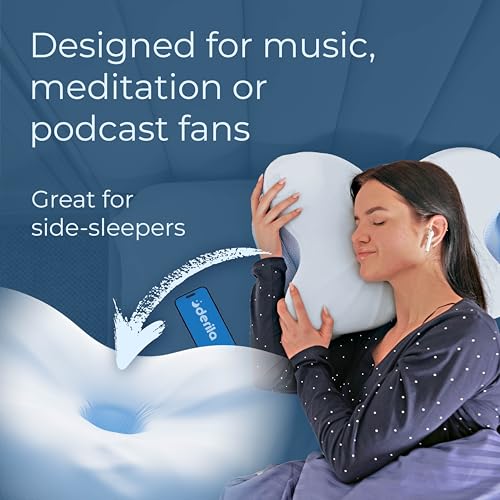 Derila Ergo Cervical Neck Pillow for Sleeping Pillow Contour Memory Foam Pillows for Back, Side Sleeper Pillows 21.25 x 14.17 x 4.72 inches