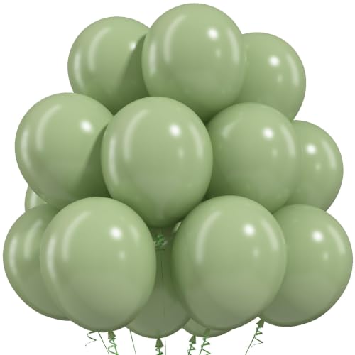 Togvu Sage Green Balloons, 50Pack 12 Inch Light Green Latex Party Balloons | Safari Woodland Forest Baby Shower Wedding Jungle Birthday Party Decorations