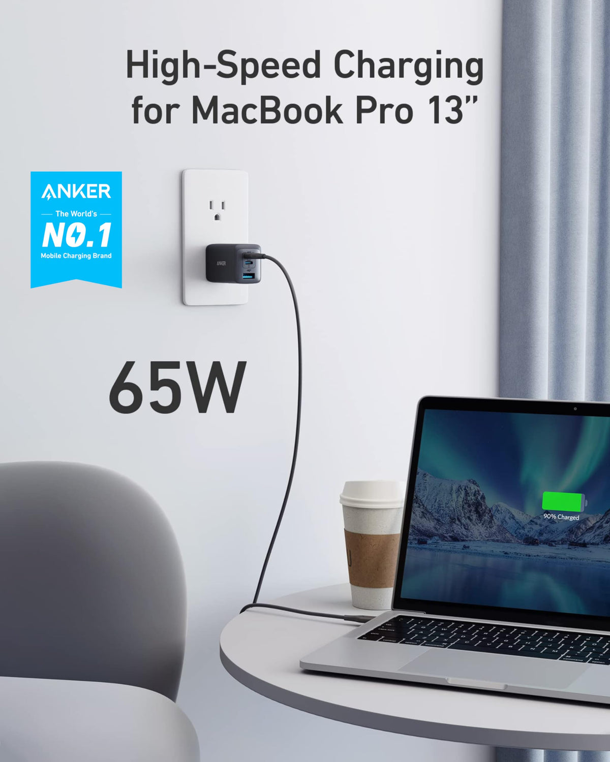 Anker 65W Max 3-Port USB C Charger Block, Compact Foldable Phone Charger | Type C Charger Fast Charging for MacBook Pro/Air, iPad Pro, Galaxy S20, Dell XPS 13, Note 20/10+, iPhone 17 Series, and More