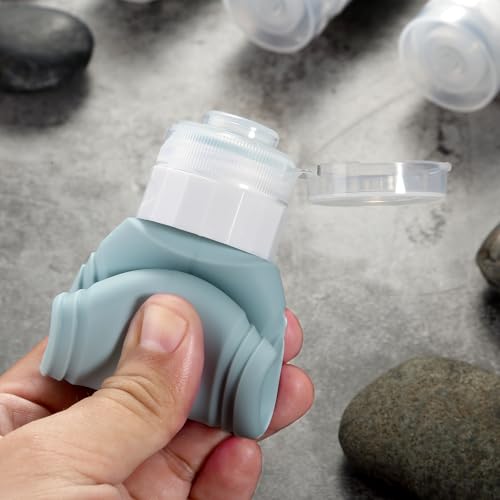 Mrsdry Travel Bottles for Toiletries, Tsa Approved 3oz Travel Size Containers BPA Free Leak Proof Refillable Liquid Silicone Squeezable Travel Accessories for Shampoo Conditioner Lotion (4 Pack)