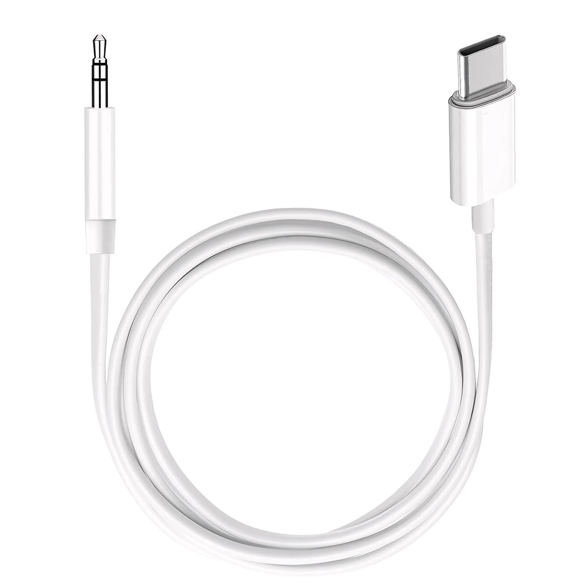 USB C to 3.5mm Audio Aux Jack Cable,3.3 ft, aux Cord for iPhone,Type C to 3.5mm Aux Headphone Stereo Cord Car Cable for iPhone 16/16 Pro, Samsung Galaxy S25 and Other iOS and Android Devices(White)