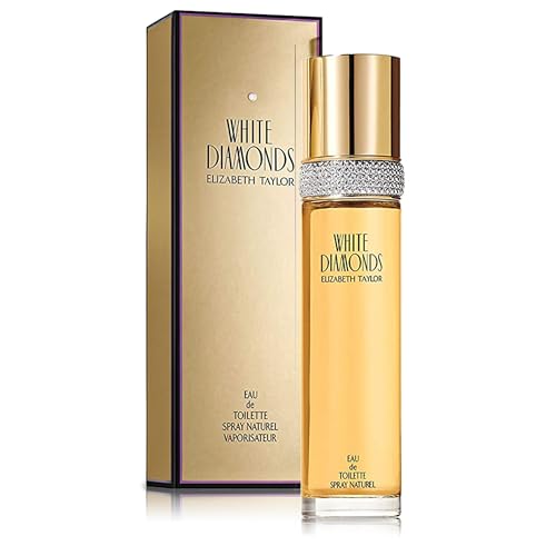 Elizabeth Taylor White Diamonds Eau de Toilette for Women, 3.3 fl oz | Women's floral chypre eau de toilette. Perfume with notes of lily, neroli, warm amber, and sandalwood.