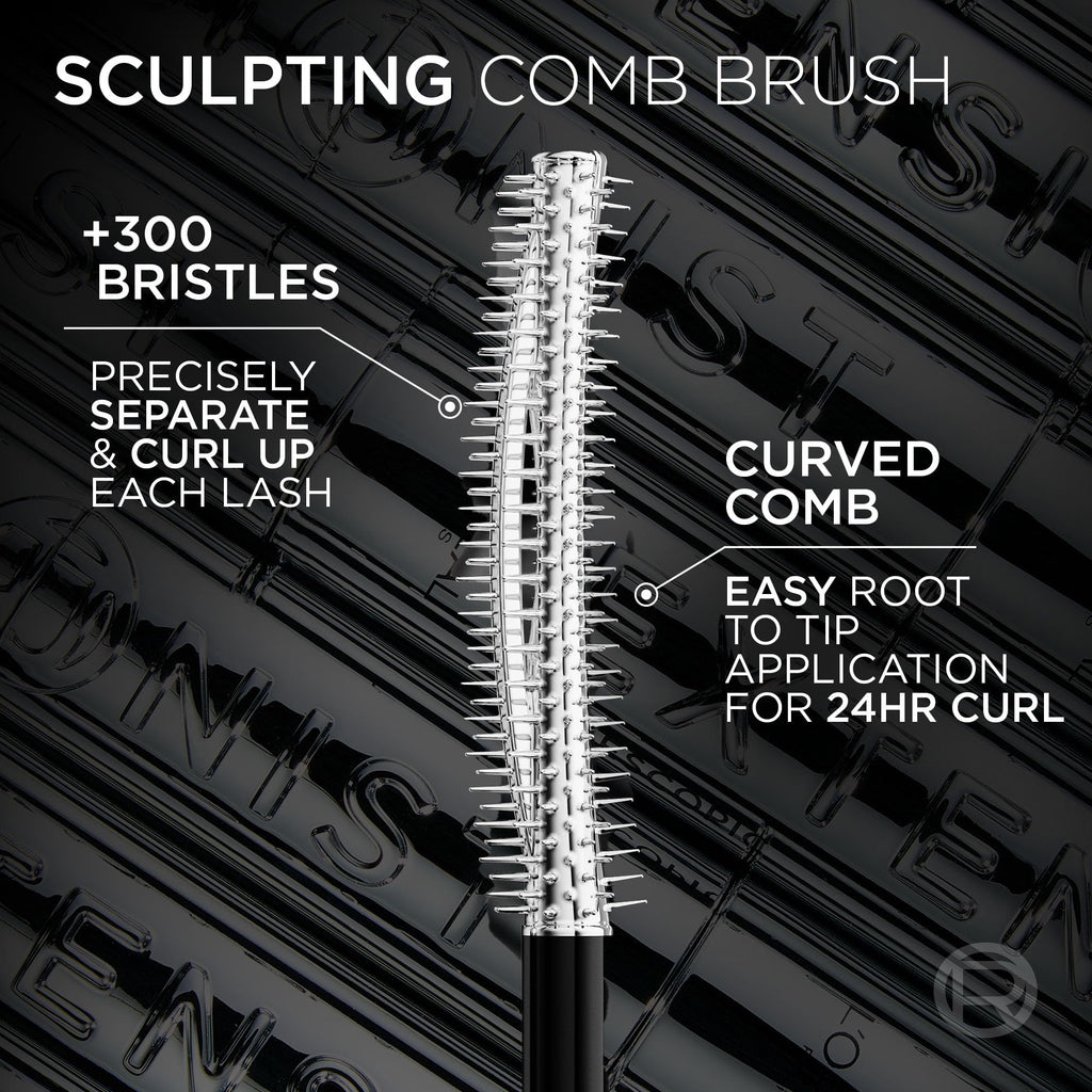 L'Oreal Paris Extensionist Mascara, Lengthening, Volumizing, and Curling Formula For a Lash Extension Eye Makeup Look, Washable Blackest Black