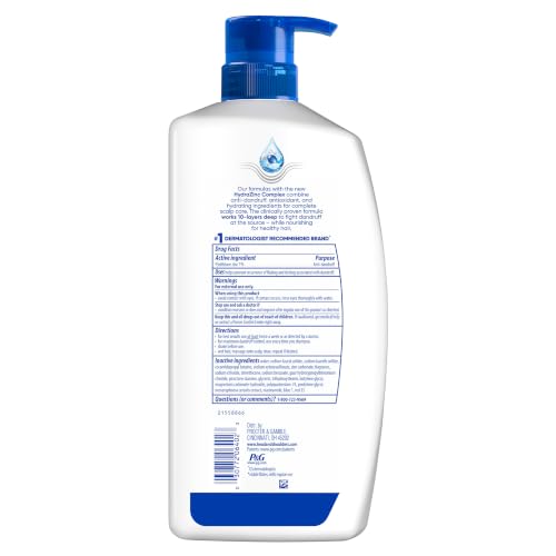 Head & Shoulders Classic Clean Anti-Dandruff Shampoo, 72-Hour Dandruff Protection, 1% Pyrithione Zinc, 28.2 fl oz