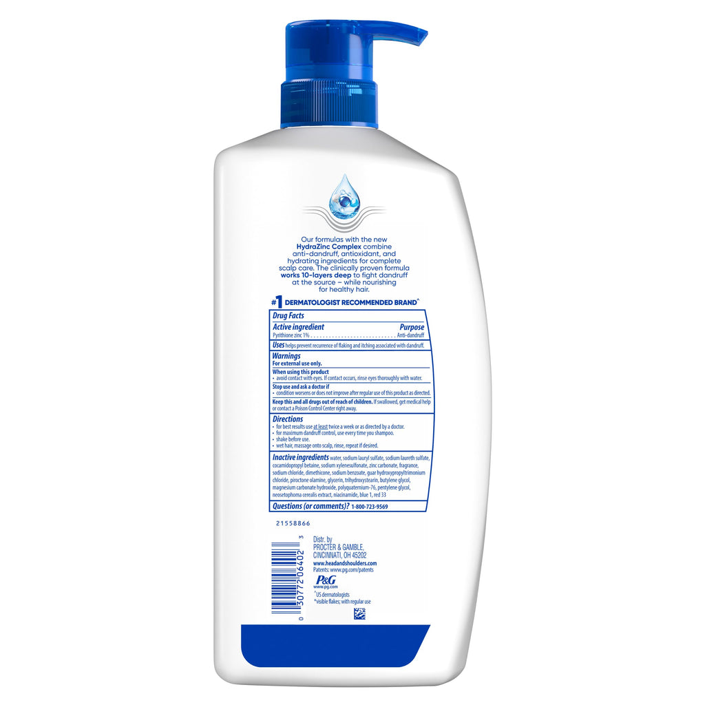 Head & Shoulders Classic Clean Anti-Dandruff Shampoo, 72-Hour Dandruff Protection, 1% Pyrithione Zinc, 28.2 fl oz
