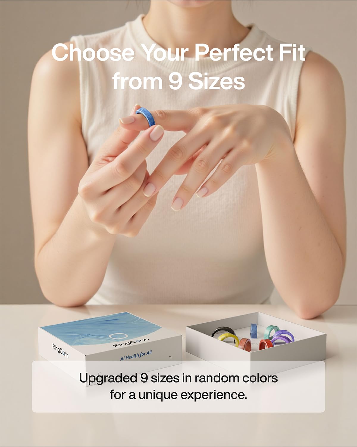RingConn Gen 2 Air Sizing Kit - Size Before You Buy (Sizes 6-14) | Exclusive to RingConn Gen 2 Air | 9 Sizes Included for Accurate Fitting | Find Your Perfect Fit