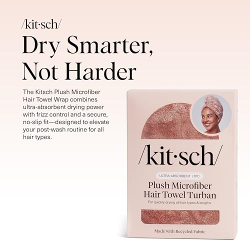 Kitsch XL Microfiber Hair Towel Wrap for Women - Terracotta