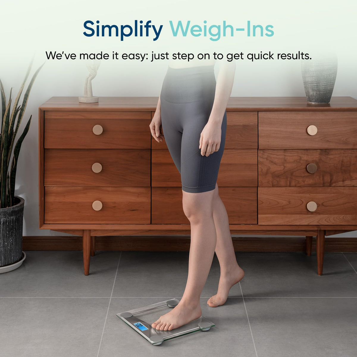 Etekcity Digital Body Weight Bathroom Scale, 6mm Tempered Glass, 400 lbs | Large Blue LCD Backlight Display, High Precision Measurements for Home Bathroom Use