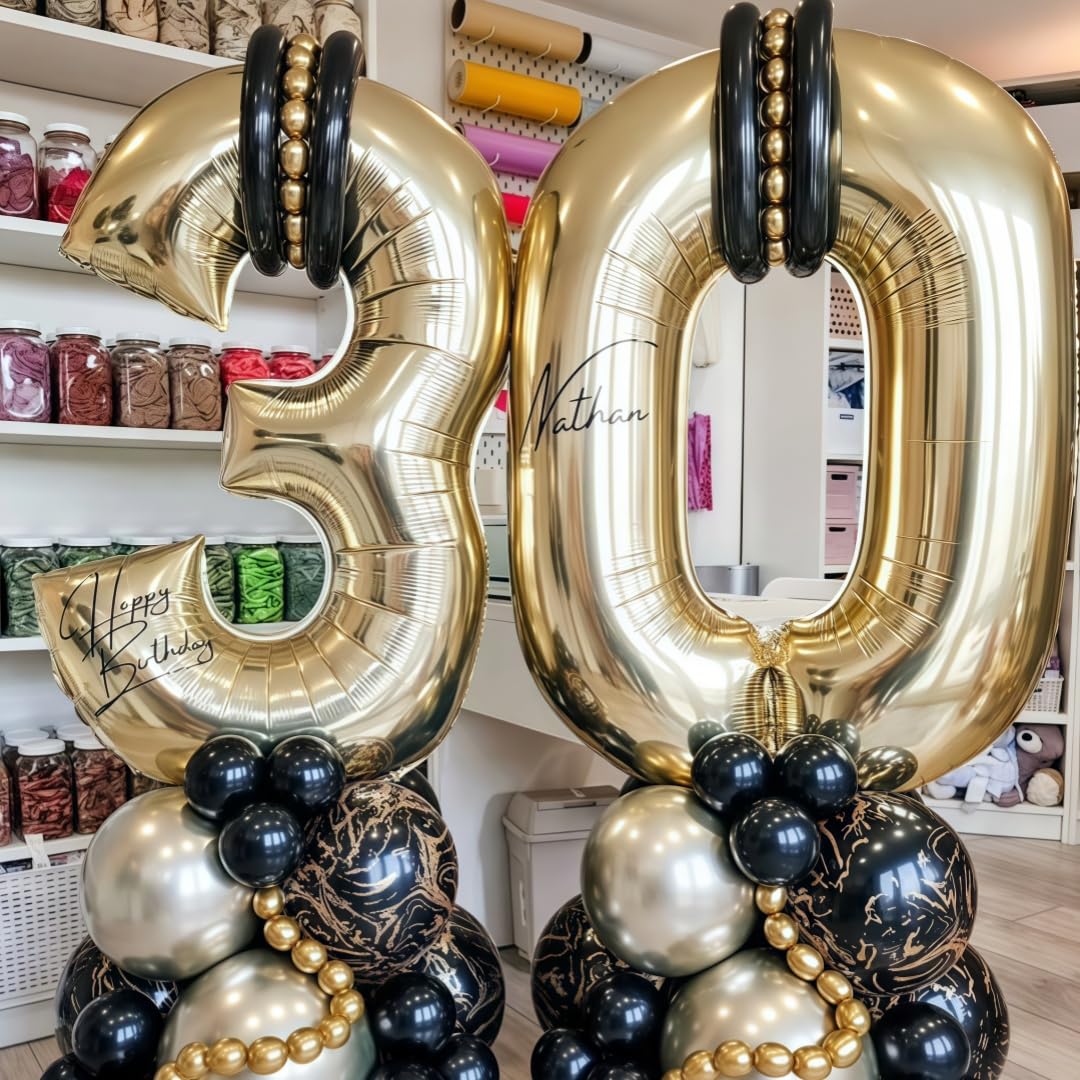 Champagne Gold 13 Balloon Number,40 Inch Light Gold 13 Balloons Big Foil Mylar Helium Number 13 Balloon for Birthday Party Anniversary Decorations
