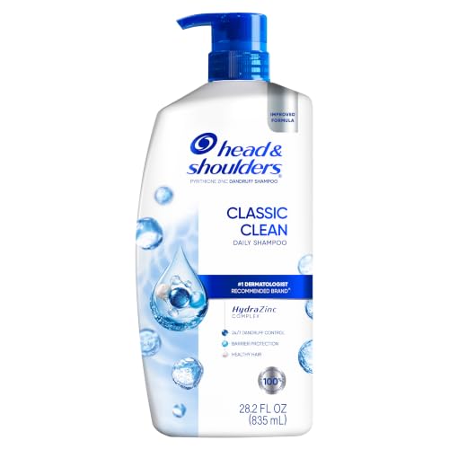 Head & Shoulders Classic Clean Anti-Dandruff Shampoo, 72-Hour Dandruff Protection, 1% Pyrithione Zinc, 28.2 fl oz