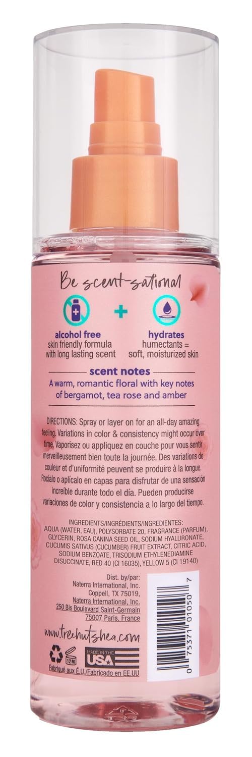 Tree Hut Moroccan Rose Hair & Body Mist, Alcohol-Free Body Spray, 6 Fl Oz | Alcohol-Free Body Spray, Fragrance with Bergamot, Tea Rose & Amber Notes, Everyday Fragrance Spray for Women