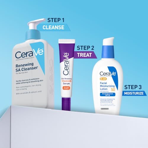 CeraVe Renewing Salicylic Acid Cleanser, Gentle Exfoliating Face Wash, 16oz | Skin Care with Hyaluronic Acid & Niacinamide, Facial Cleanser, Face Cleanser, Ceramides, Fragrance Free, Non-Comedogenic