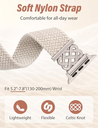 Braided Stretchy Band with Magnetic Clasp for Apple Watch Bands Women Men | 38/40/41/42/44/45/46/49mm, TOYOUTHS Dressy Celtic Metal, Elastic Strap, for iWatch Series 12 11 10 9 8 7 6 5 SE/Ultra 4 3 2 1