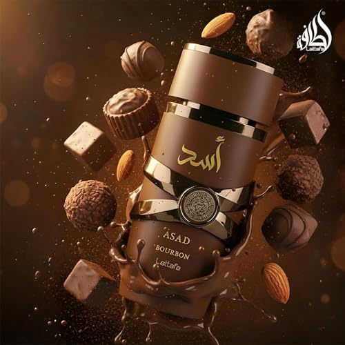 Lattafa Asad Bourbon for Unisex Eau de Parfum Spray, 3.4 Ounce / 100 ml | for Unisex