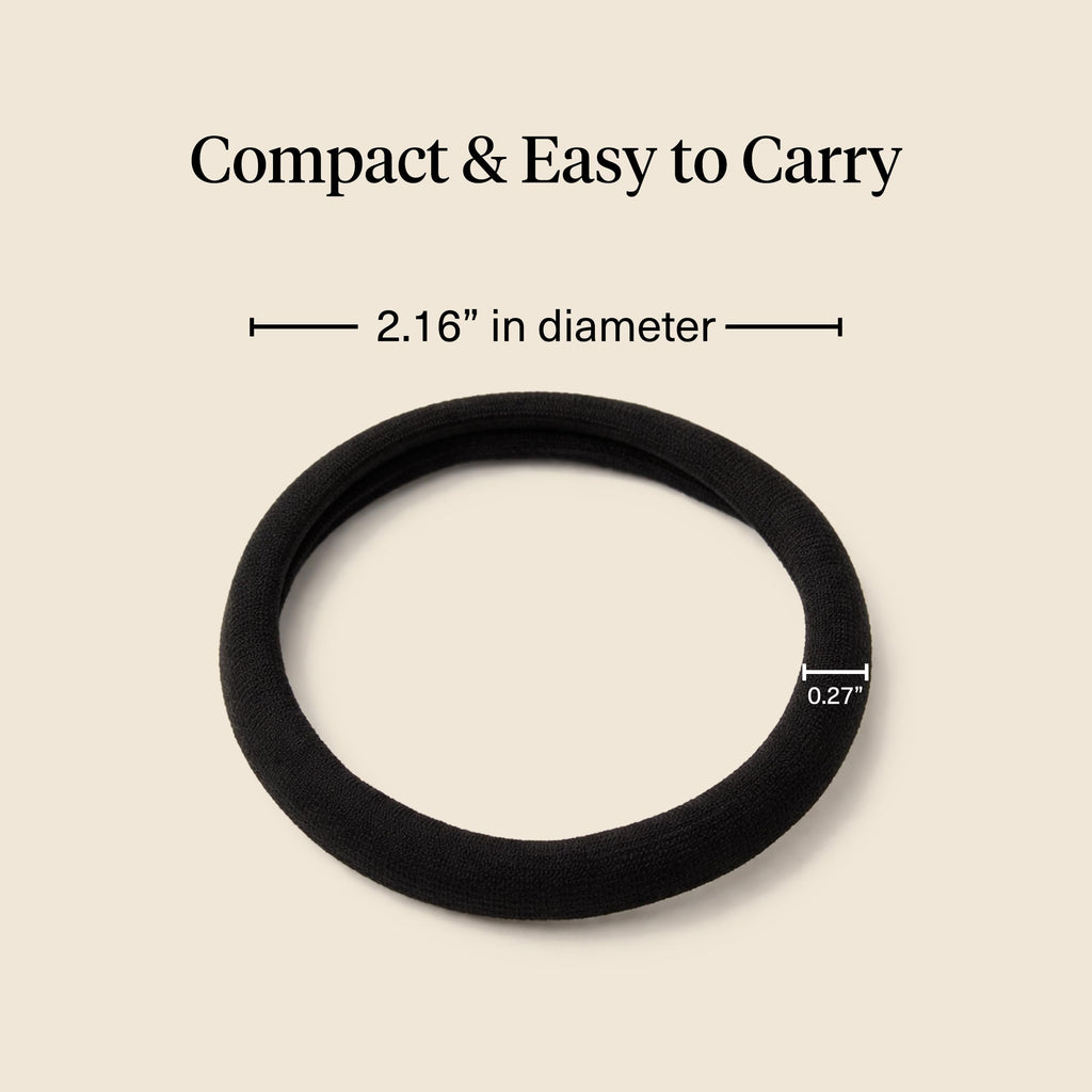 Kitsch Elastic Hair Ties No Damage | Stretchable Hair Bands - Black, 12pcs | Strong All-Day Hold Hair, Rubber Bands For Hair, Ponytail Holders | Hair Accessories for Everyday Use