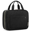 BAGSMART Toiletry Bag Travel Bag with Hanging Hook, Water-resistant Makeup Cosmetic Bag Travel Organizer for Accessories, Shampoo, Full-size Container, Toiletries (Black, Medium)