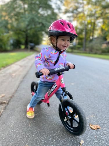 Strider 12 Sport, No Pedal Balance Bike for Kids Ages 1–4 Years, Pink | No-Pedal Balance Bike for Toddlers, Safety Pad, Adjustable Seat and Handlebars Lightweight Frame, Never-Flat Tires