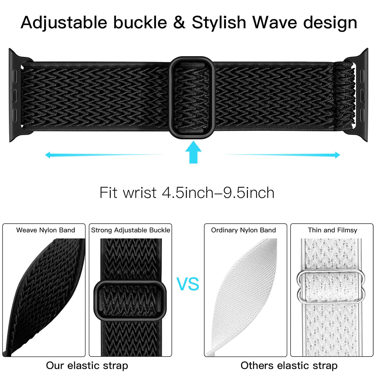 Lerobo Stretchy Nylon Band Compatible with Apple Watch Bands for Women Men | Soft Solo Loop Sport Strap for iWatch Series 12 11 10 9 8 7 6 5 4 3 2 1 SE Ultra 38/40/41/42/44/45/46/49mm, Breathable