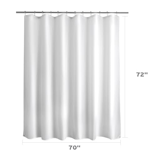 Titanker Waterproof Fabric Shower Curtain Liner Washable, Cloth Shower Liner with Magnets, White Shower Liner Soft Fabric, Lightweight Shower Curtain Liner, 70x72 Inches