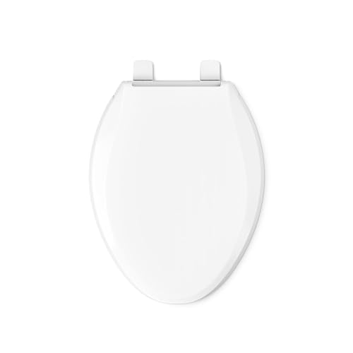KOHLER Cachet ReadyLatch Elongated Slow Close Toilet Seat, White | 4636-RL-0, Quiet Lid, Contoured Grip-Tight Bumpers Installation Hardware, Apartment Essentials