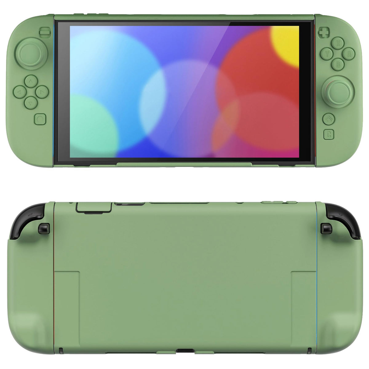 PlayVital Hard Case for Nintendo Switch 2 with Extra Stand & Thumb Grip Caps | Split Design, Dockable Protective Full-Body Shell Cover for Nintendo Switch 2 | Solid Color Series, Matcha Green