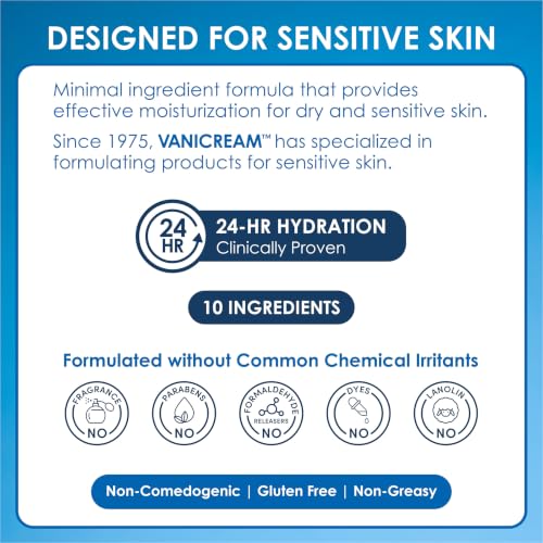 Vanicream Moisturizing Cream, Body & Face Moisturizer, 16 Oz Pump Dispenser | Formulated without Common Irritants for Sensitive Skin, Restores Moisture and Soothes Irritated, Cracked or Itchy Skin