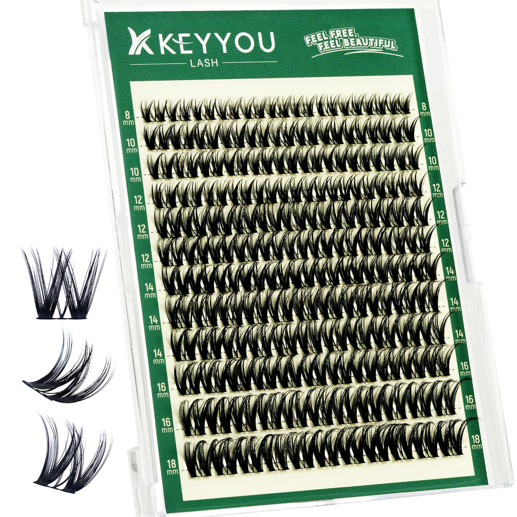 KEYYOU Flora Lash Clusters D Curl Wispy Flaunt Eyelash Extensions F01