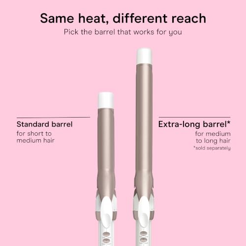 Conair Curling Iron, Double Ceramic, 1-in. Barrel, White/Rose Gold | Hair curler and hair waver for medium to long hair, 30 heat settings, dual voltage, built-in heat protection, auto-off