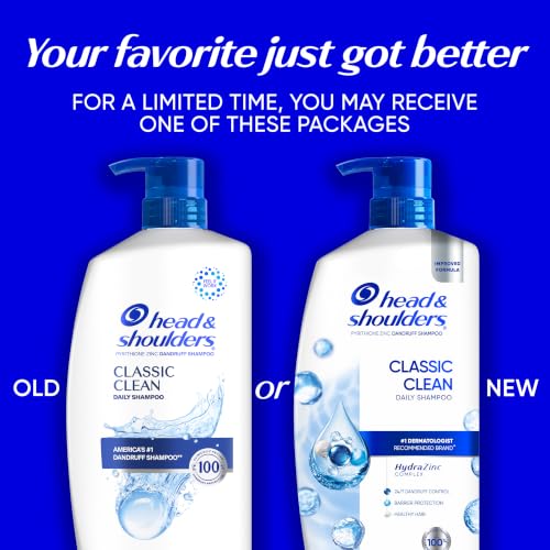 Head & Shoulders Classic Clean Anti-Dandruff Shampoo, 72-Hour Dandruff Protection, 1% Pyrithione Zinc, 28.2 fl oz