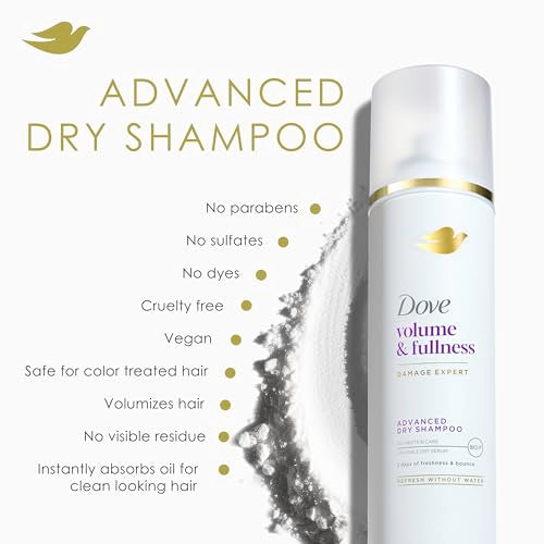 Dove Dry Shampoo Spray, Hair Volume & Fullness, Absorbs Oil, 5 oz (2-Pack) | Refreshes Hair Without Washing, Absorbs Excess Oil, Adds Volume and Fullness, Convenient Two-Pack Dry Shampoo