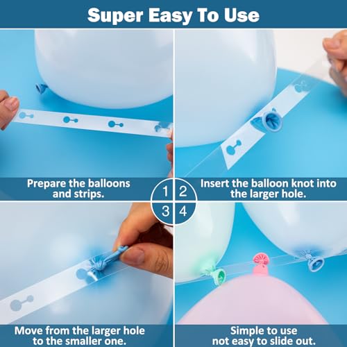 KICNIC Balloon Arch Strip Kit, 32.8 ft Tape Strips, 200 Glue Point Dots | Balloon Tape Strips and Glue Point Dot Stickers for Garland, Party, Wedding, Birthday, Baby Shower, Graduation Decorations