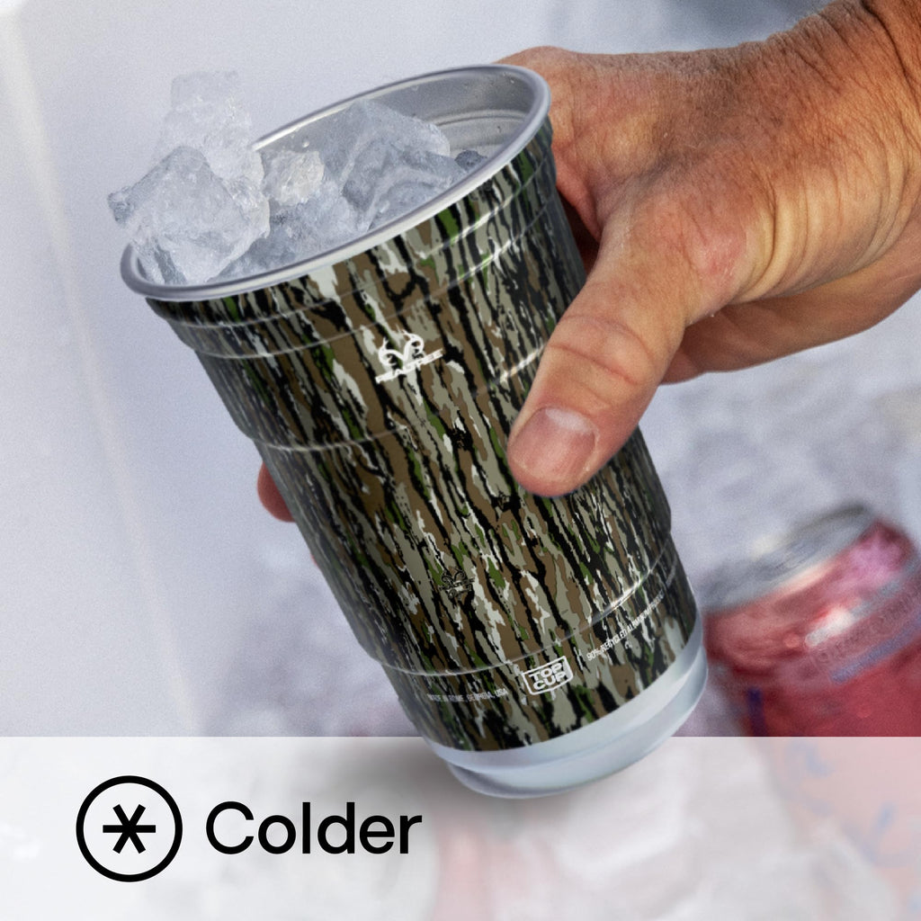 Top Cup Aluminum Party Cups, RealTree Original Camo, 20oz, 20 Count | Made in the USA, Colder, Durable, Reusable, Recycleable, Dishwasher Safe