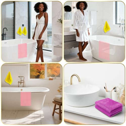 UJFQBH 3 Pack African Net Sponge, African Exfoliating Net Bath Sponge Long Net Bath Sponge Exfoliating Shower Body Scrubber Back Scrubber Skin Smoother,Great for Daily Use (Pink,Yellow,Purple)