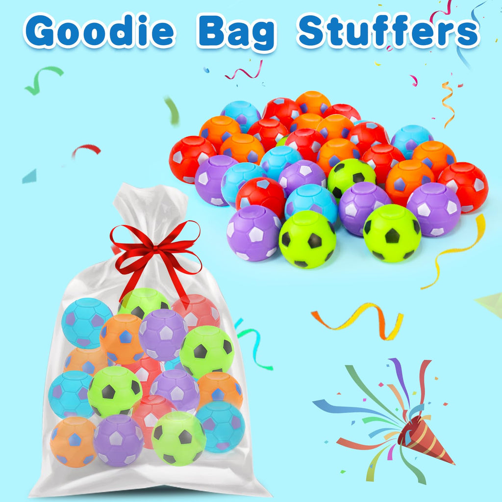 32PCS Fidget Spinner Soccer Balls Halloween Party Favors for Kids 4-8 8-12 | Halloween Goodie Bag Stuffers Non Candy Treats Classroom Treasure Toys Carnival Prize Bulk Pinata Filler Birthday Trinket