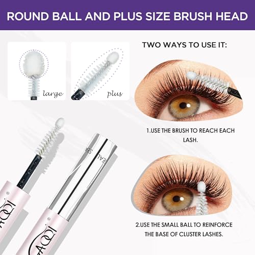 GAQQI Lash Cluster Glue, Waterproof Bond and Seal Lash Glue, Black - 10ml | Strong Hold 3-7days, Latex-free & Formaldehyde-free, Waterproof, For Cluster/ Individual/ Strip Lashes, Easy to Use